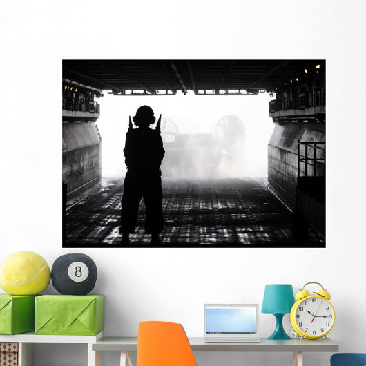 Boatswain's Mate Directs Landing Wall Decal