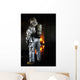 Firefighter Waits for Fire Wall Decal