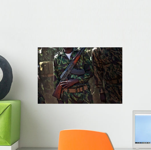 Soldier with Armed Forces Wall Decal