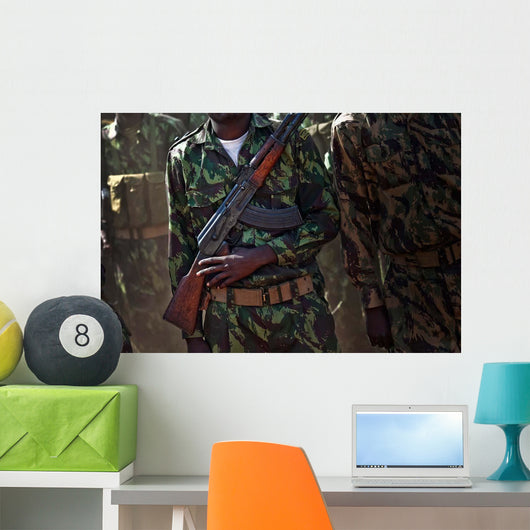 Soldier with Armed Forces Wall Decal