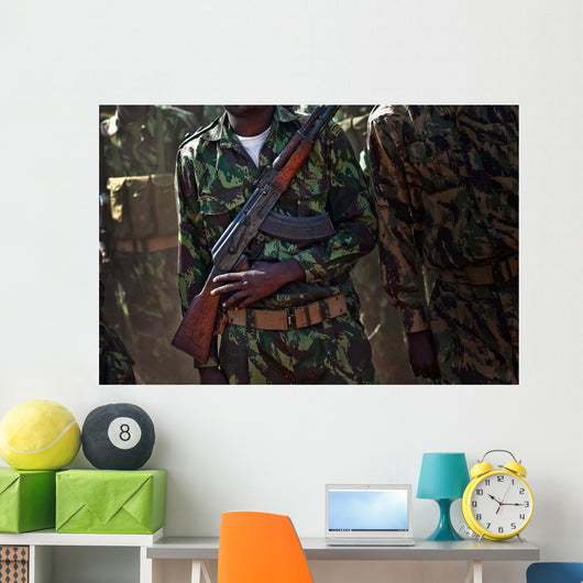 Soldier with Armed Forces Wall Decal