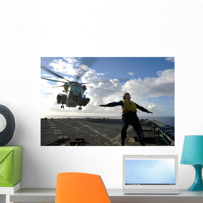 Aviation Boatswain's Mate Directs Wall Decal Design 2 shown on a wall