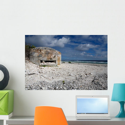 Crumbling Bunker Serves as Wall Decal
