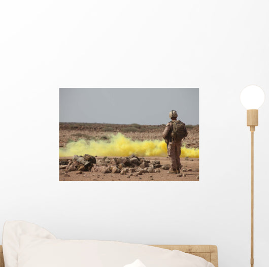Marines Provide Security While Wall Decal
