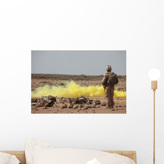 Marines Provide Security While Wall Decal