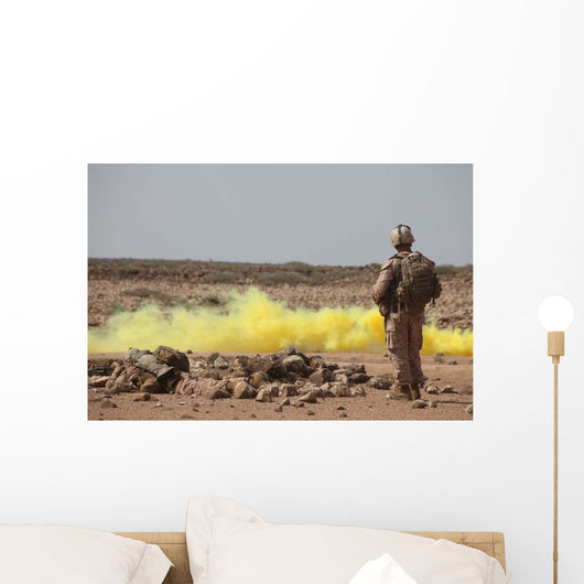 Marines Provide Security While Wall Decal