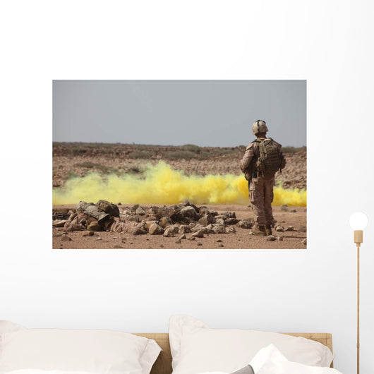 Marines Provide Security While Wall Decal
