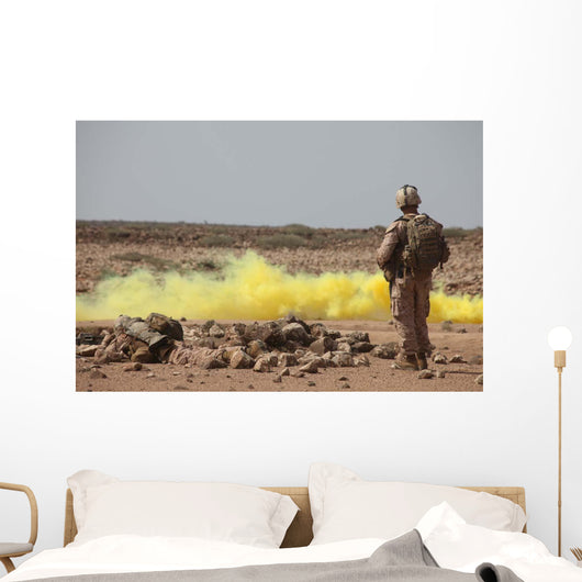 Marines Provide Security While Wall Decal