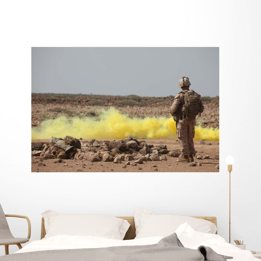 Marines Provide Security While Wall Decal