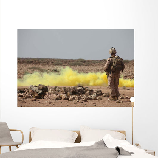 Marines Provide Security While Wall Decal