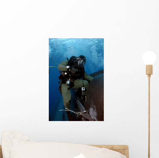 Navy Seal Climbs aboard Wall Decal