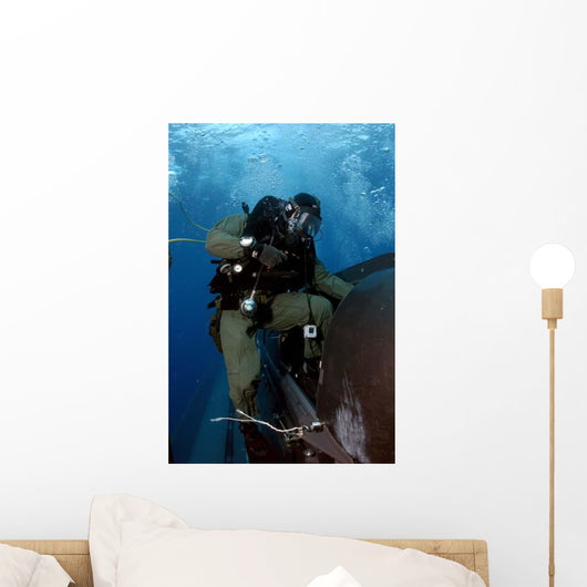 Navy Seal Climbs aboard Wall Decal