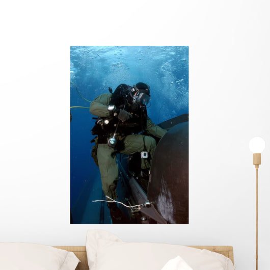 Navy Seal Climbs aboard Wall Decal