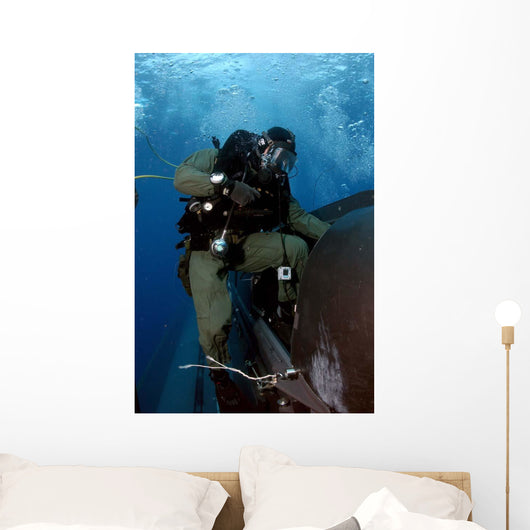Navy Seal Climbs aboard Wall Decal
