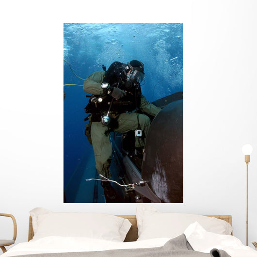 Navy Seal Climbs aboard Wall Decal