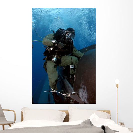 Navy Seal Climbs aboard Wall Decal