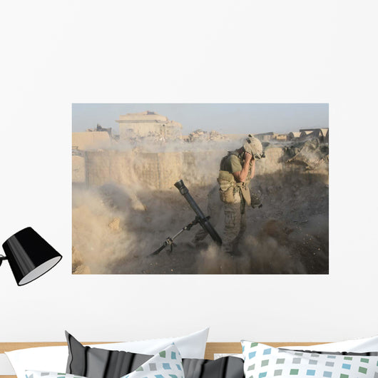 Us Marine Fires Mortar Wall Decal Design 2