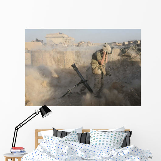 Us Marine Fires Mortar Wall Decal Design 2