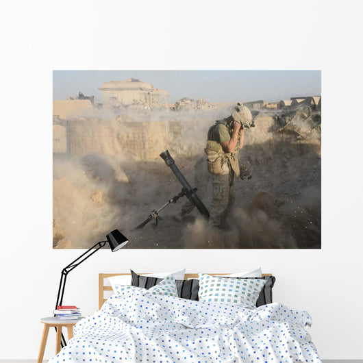 Us Marine Fires Mortar Wall Decal Design 2