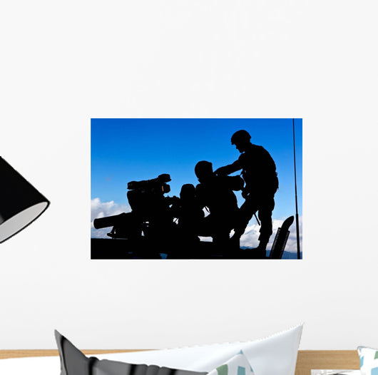 Silhouette Soldiers Operating Bgm-71 Wall Decal