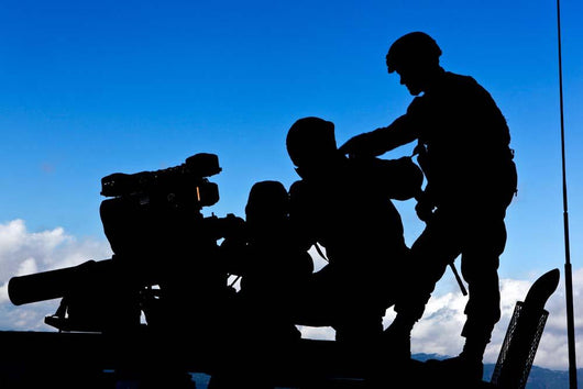 Silhouette Soldiers Operating Bgm-71 Wall Decal