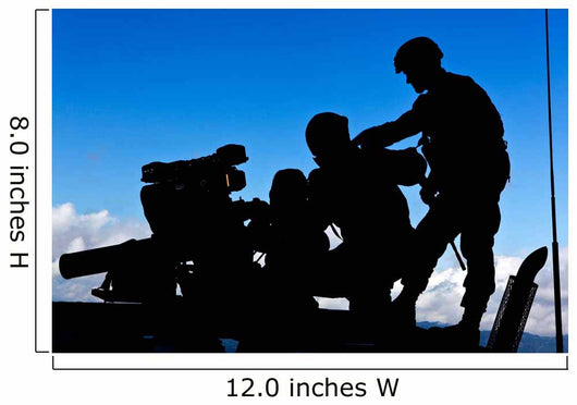 Silhouette Soldiers Operating Bgm-71 Wall Decal