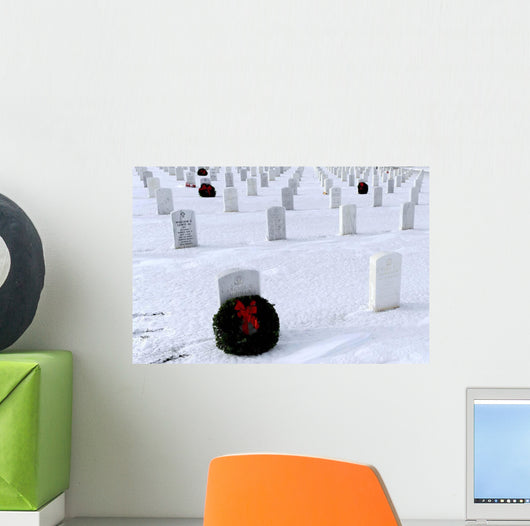 Wreaths Adorn Graves Veterans Wall Decal