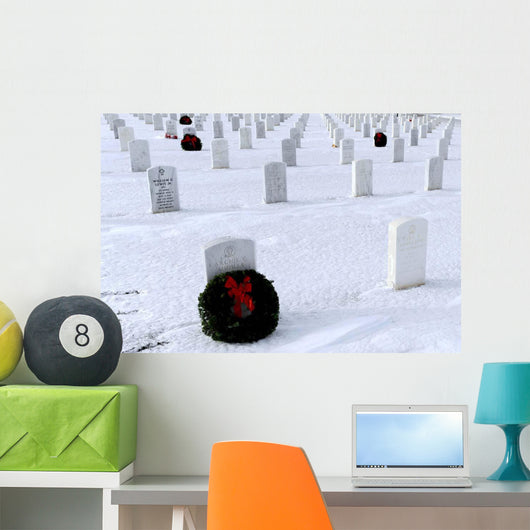 Wreaths Adorn Graves Veterans Wall Decal