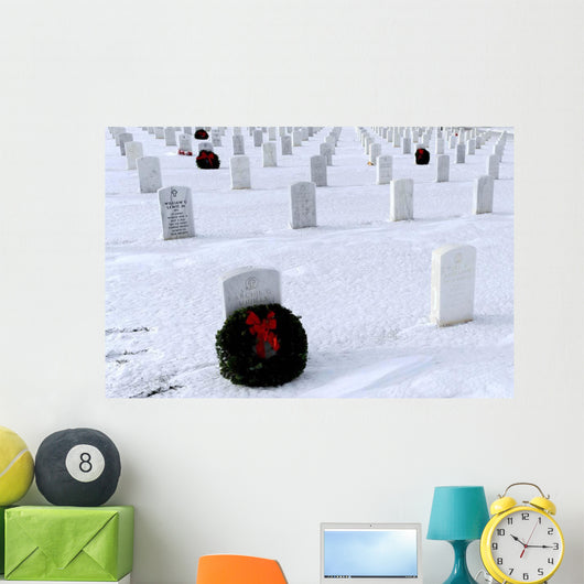 Wreaths Adorn Graves Veterans Wall Decal