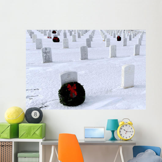 Wreaths Adorn Graves Veterans Wall Decal