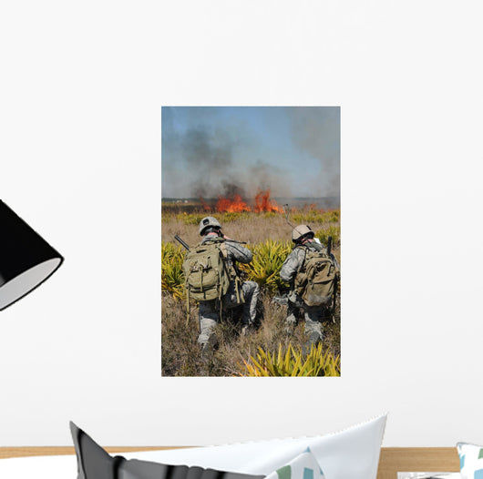 Soldiers Call Information during Wall Decal
