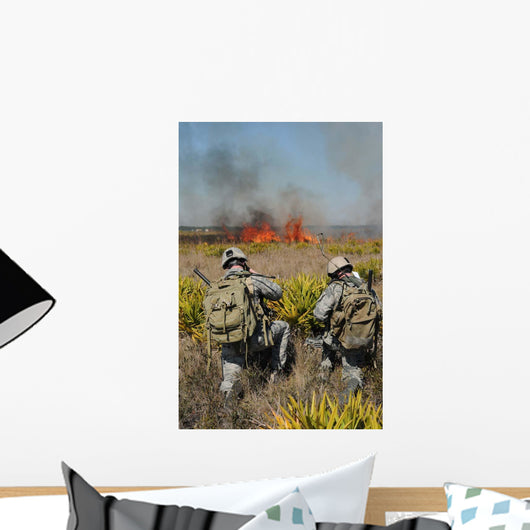Soldiers Call Information during Wall Decal