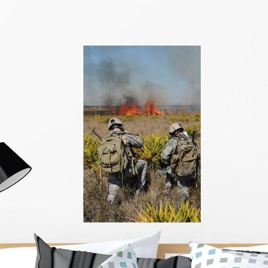 Soldiers Call Information during Wall Decal