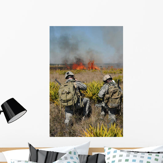 Soldiers Call Information during Wall Decal