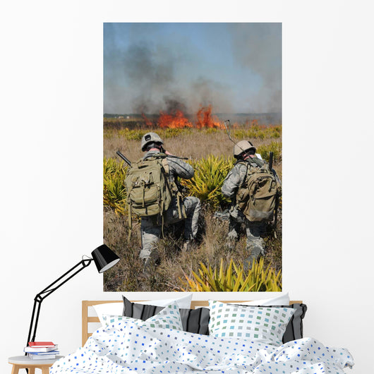 Soldiers Call Information during Wall Decal