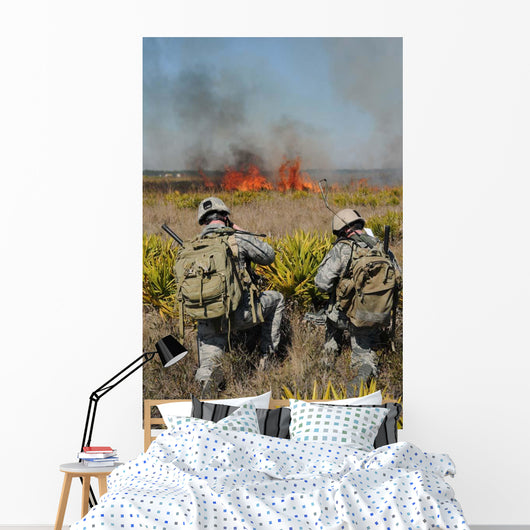 Soldiers Call Information during Wall Decal