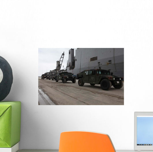 Humvees Depart Uss Harpers Wall Decal