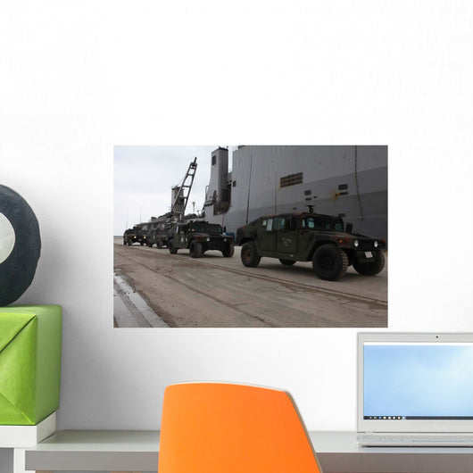 Humvees Depart Uss Harpers Wall Decal