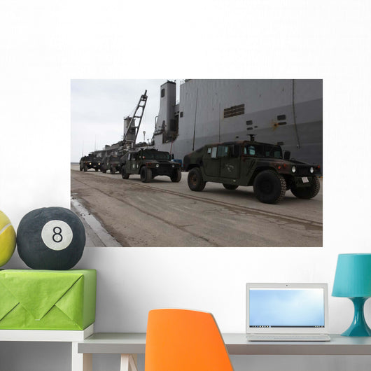 Humvees Depart Uss Harpers Wall Decal