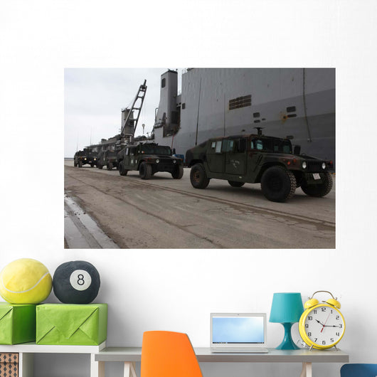 Humvees Depart Uss Harpers Wall Decal