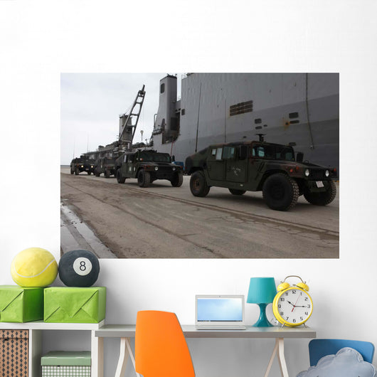 Humvees Depart Uss Harpers Wall Decal