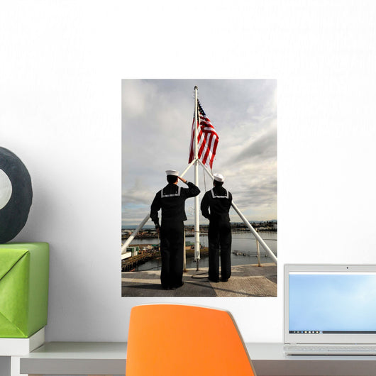 Sailors Raise National Ensign Wall Decal
