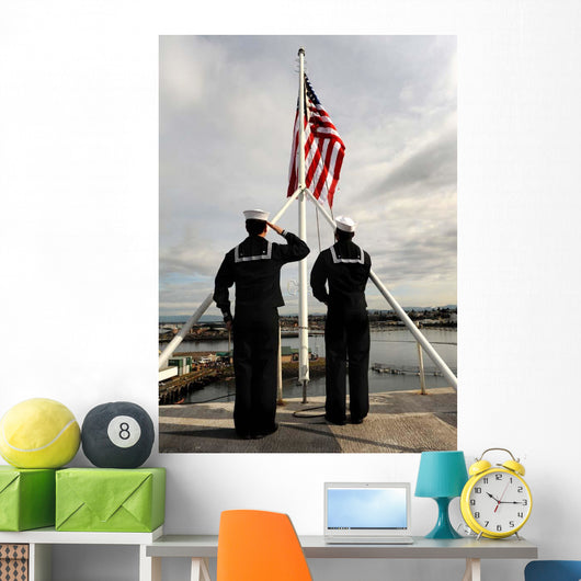 Sailors Raise National Ensign Wall Decal