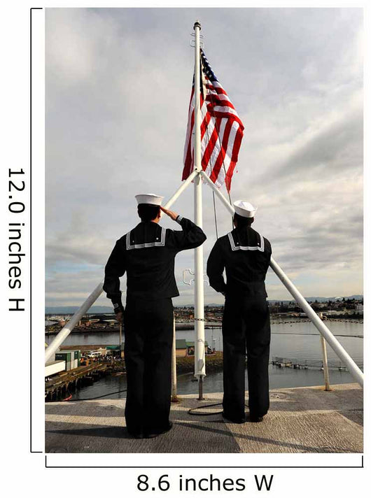 Sailors Raise National Ensign Wall Decal