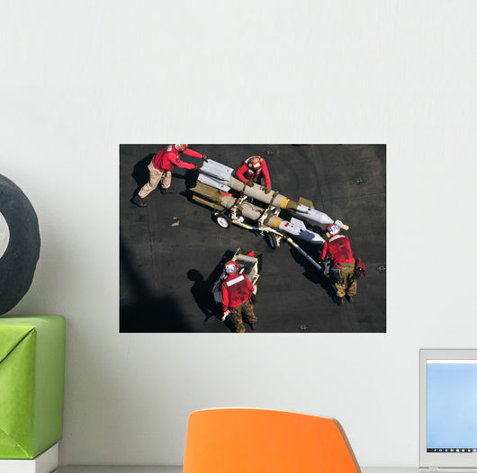 Marines Push Pordnance into Wall Decal