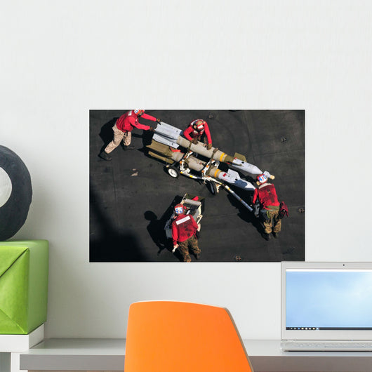 Marines Push Pordnance into Wall Decal