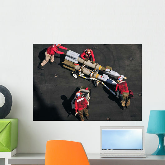Marines Push Pordnance into Wall Decal