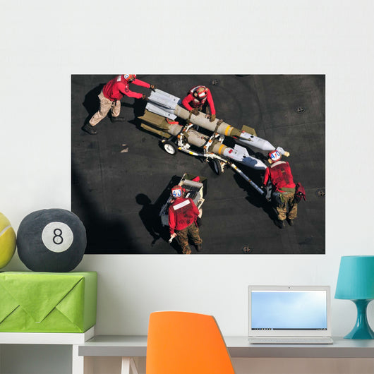Marines Push Pordnance into Wall Decal