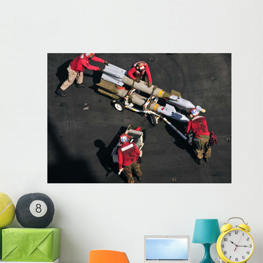 Marines Push Pordnance into Wall Decal