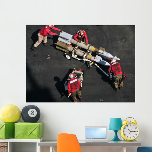 Marines Push Pordnance into Wall Decal